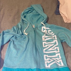 Cropped teal PINK size small zip up
